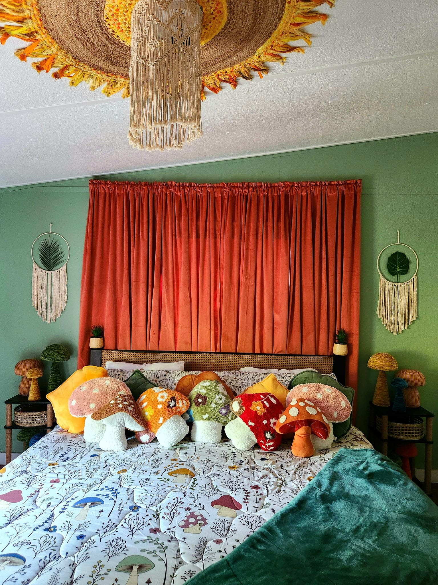 Colorful Summer Bedroom in a Cozy Mobile Home