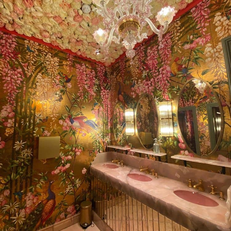 Floral Bathroom Aesthetic in a Magical Dream Space