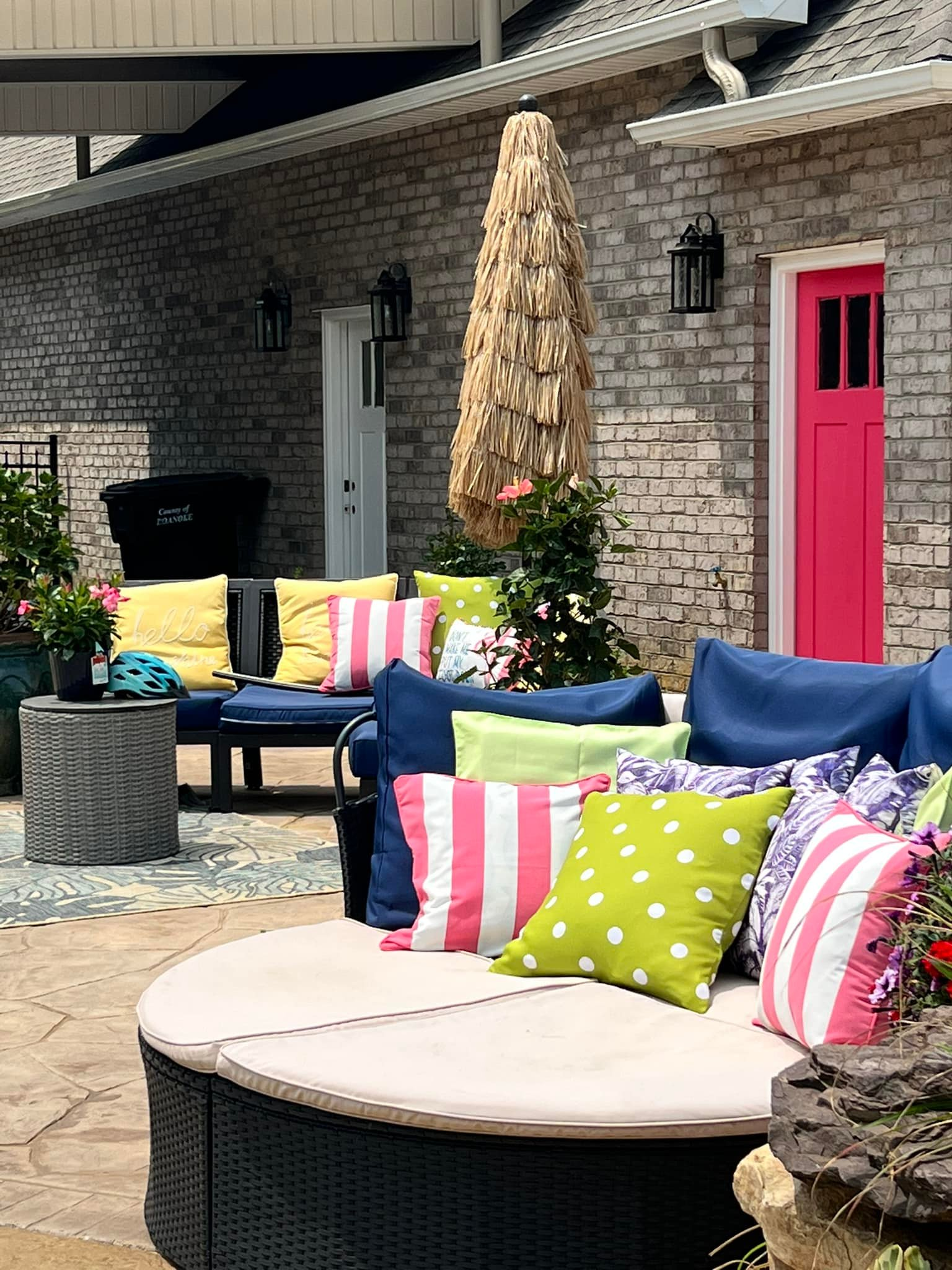 Vibrant Poolside Bathroom by Nichole Melki